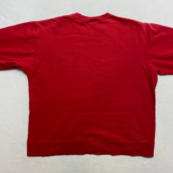 VINTAGE Polo Jeans Co Sweatshirt Mens M/L Red Long Sleeve Graphic Pullover 90S - Picture 9 of 12